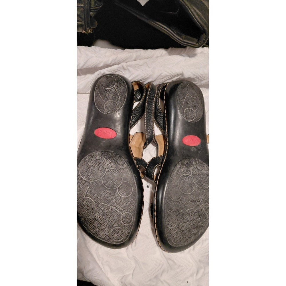B.O.C. (Born Concept) brand strappy leather slingback sandals black Sz 9 Classic - Picture 8 of 10